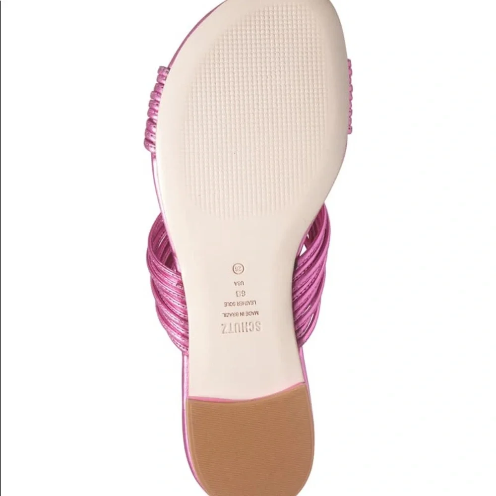 Schutz Khayla Metallic Pink Sandals - Picture 8 of 16